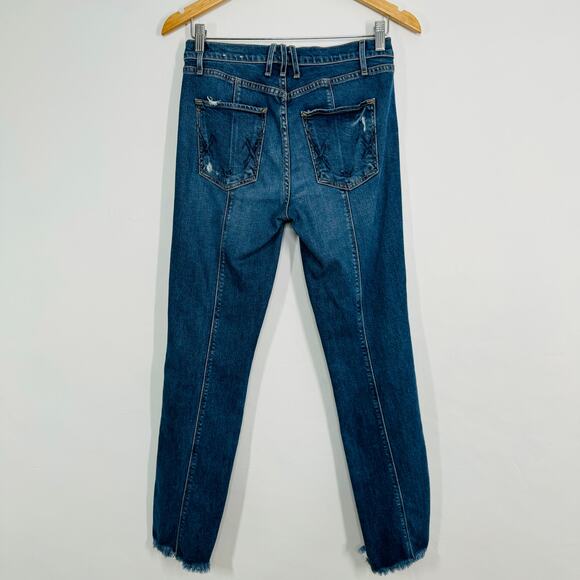 McGuire Denim Lido Jeans Blue Distressed Step Hem Ankle Mid Rise Boho Size 26 - Picture 10 of 14